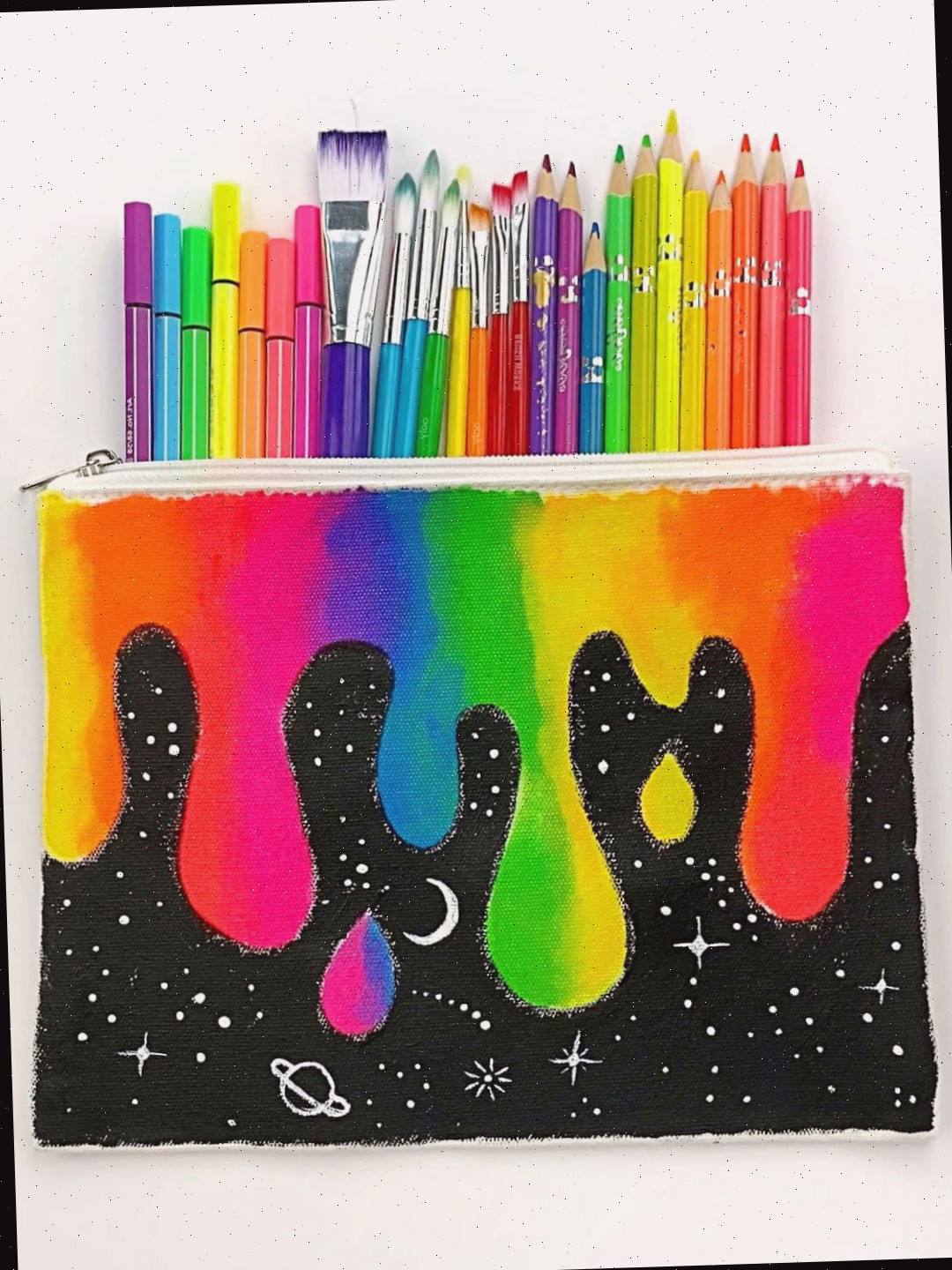Estojo de Lápis Pintado de Galáxia