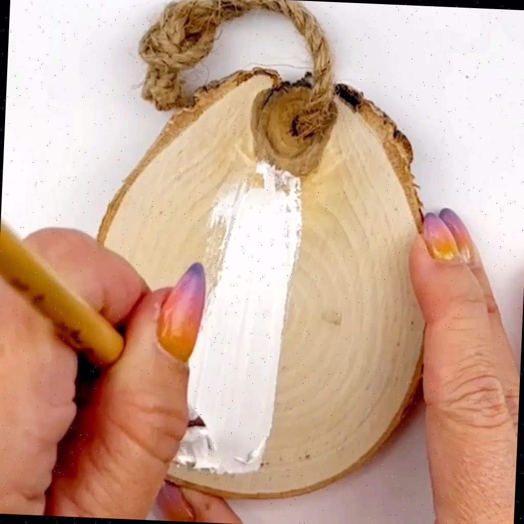 decorações de fatias de madeira