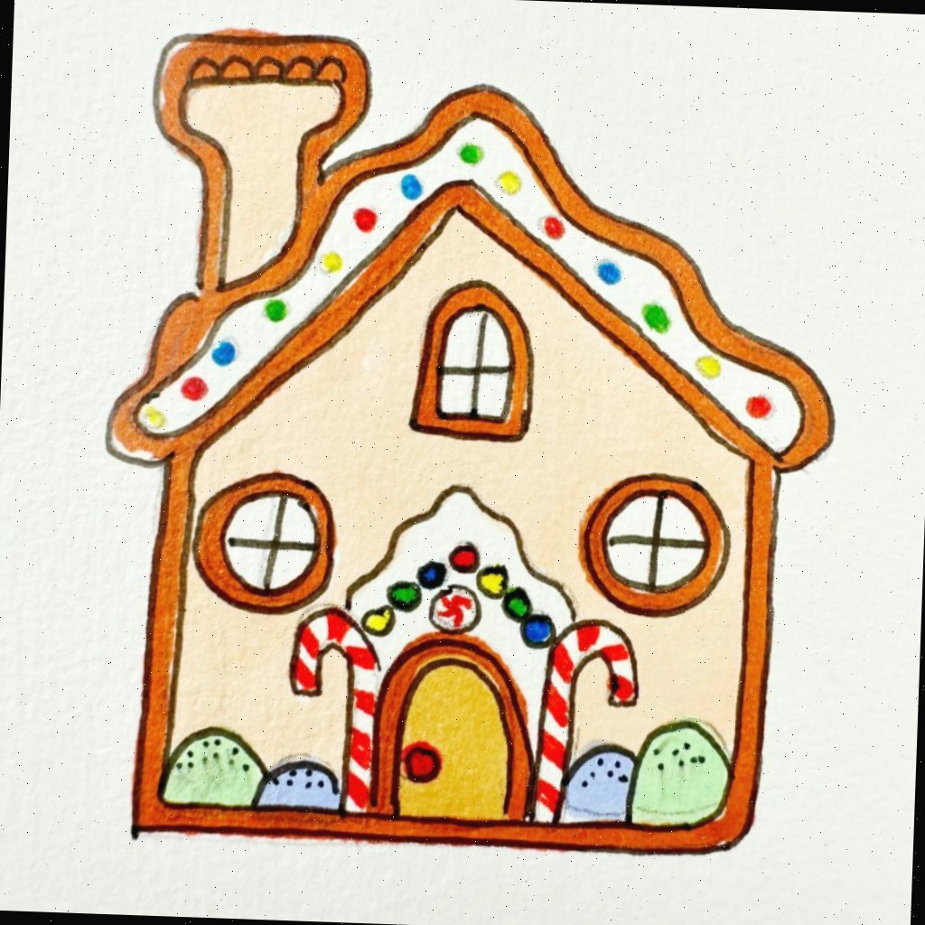 esboço de casa de biscoito de gengibre