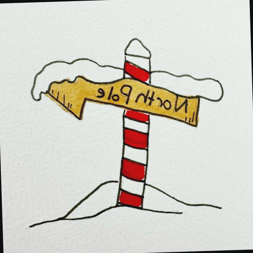 ilustração de placa do Pólo Norte