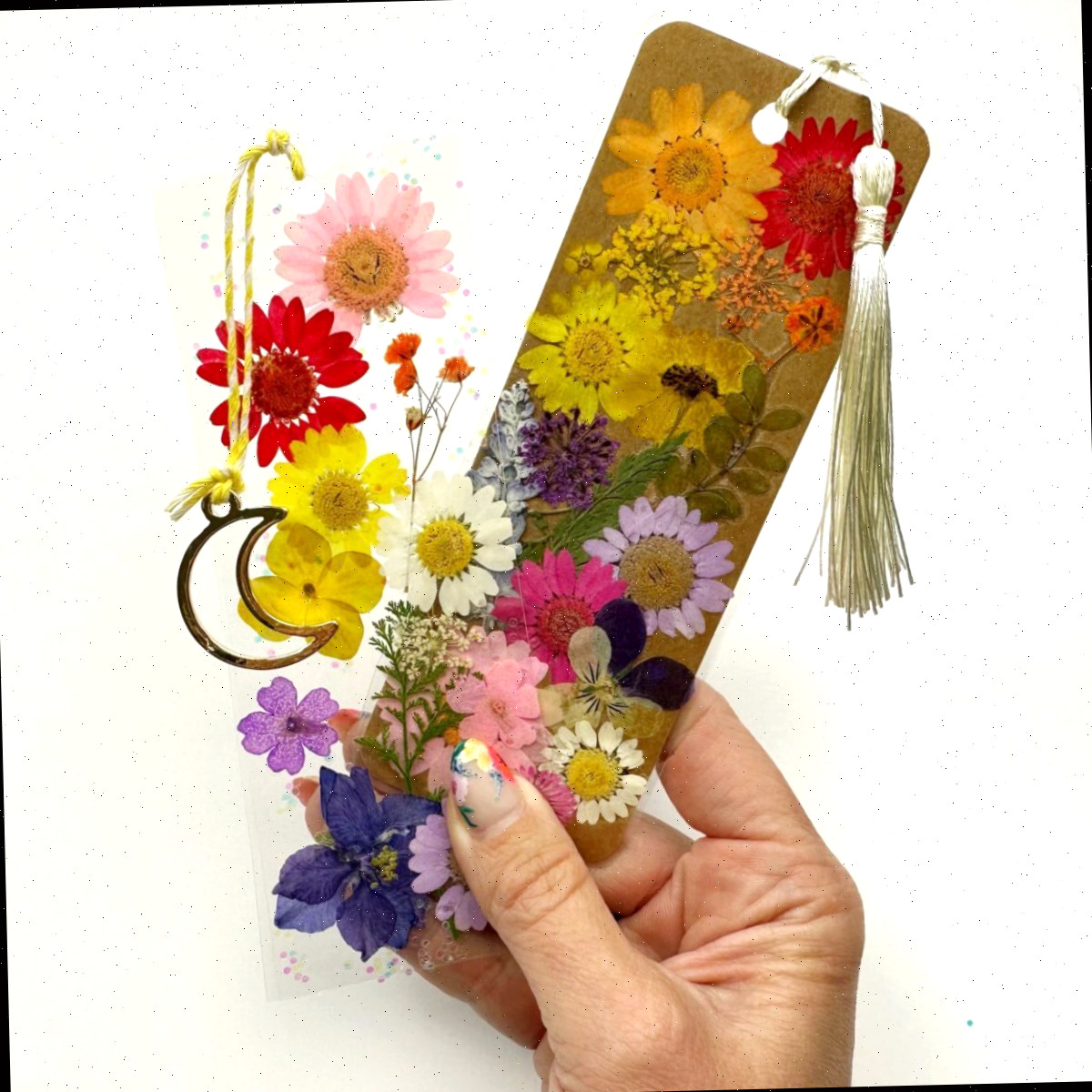 Marcadores de Livro de Flores Secas