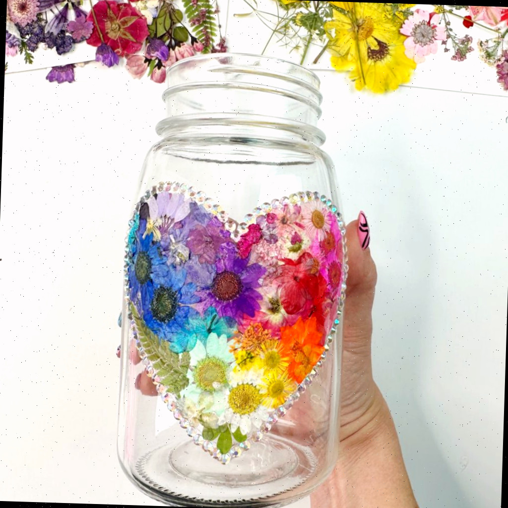 Frasco de Flores Prensadas