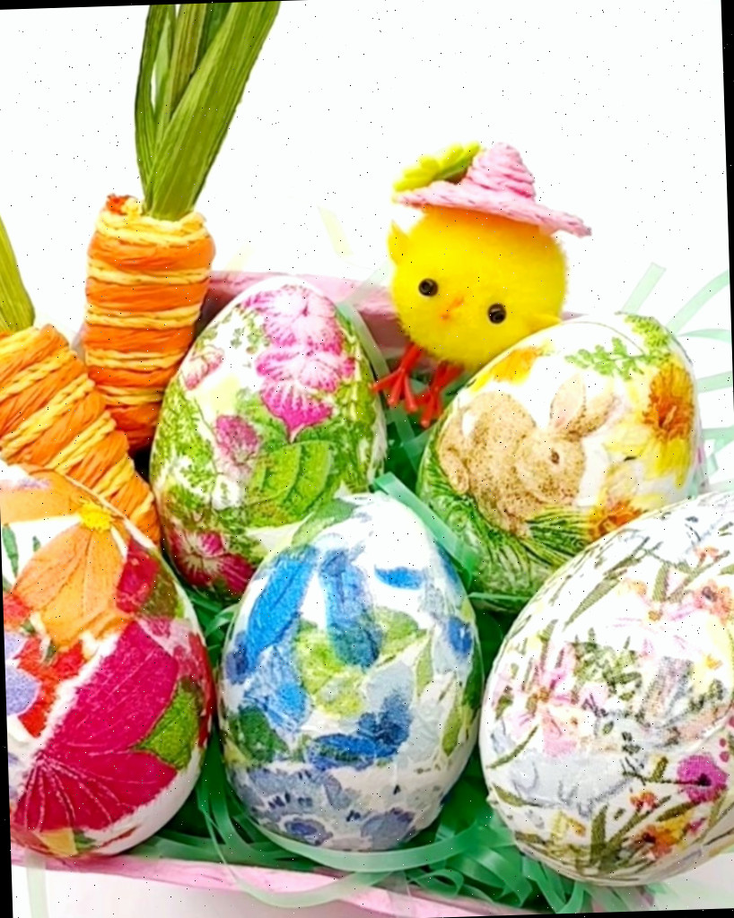 Como fazer decoupage em ovos de páscoa