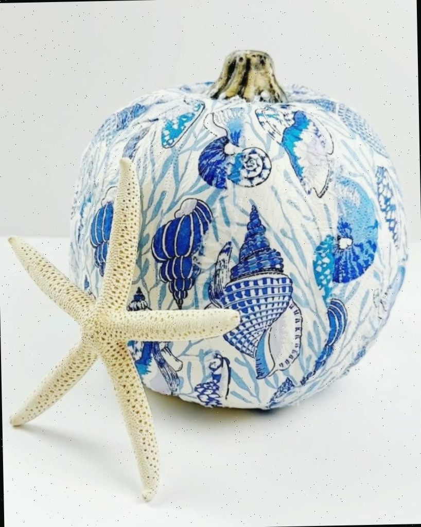 Abóbora de guardanapo com decoupage