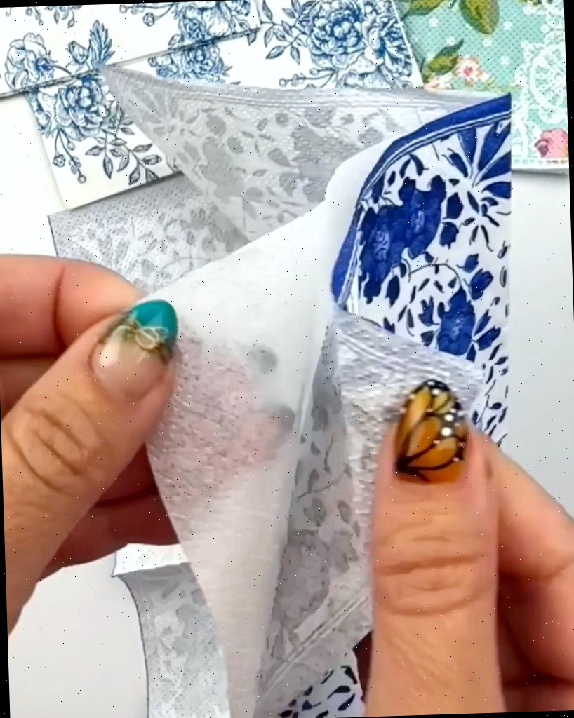 separando toalhinhas de decoupage para 1 camada