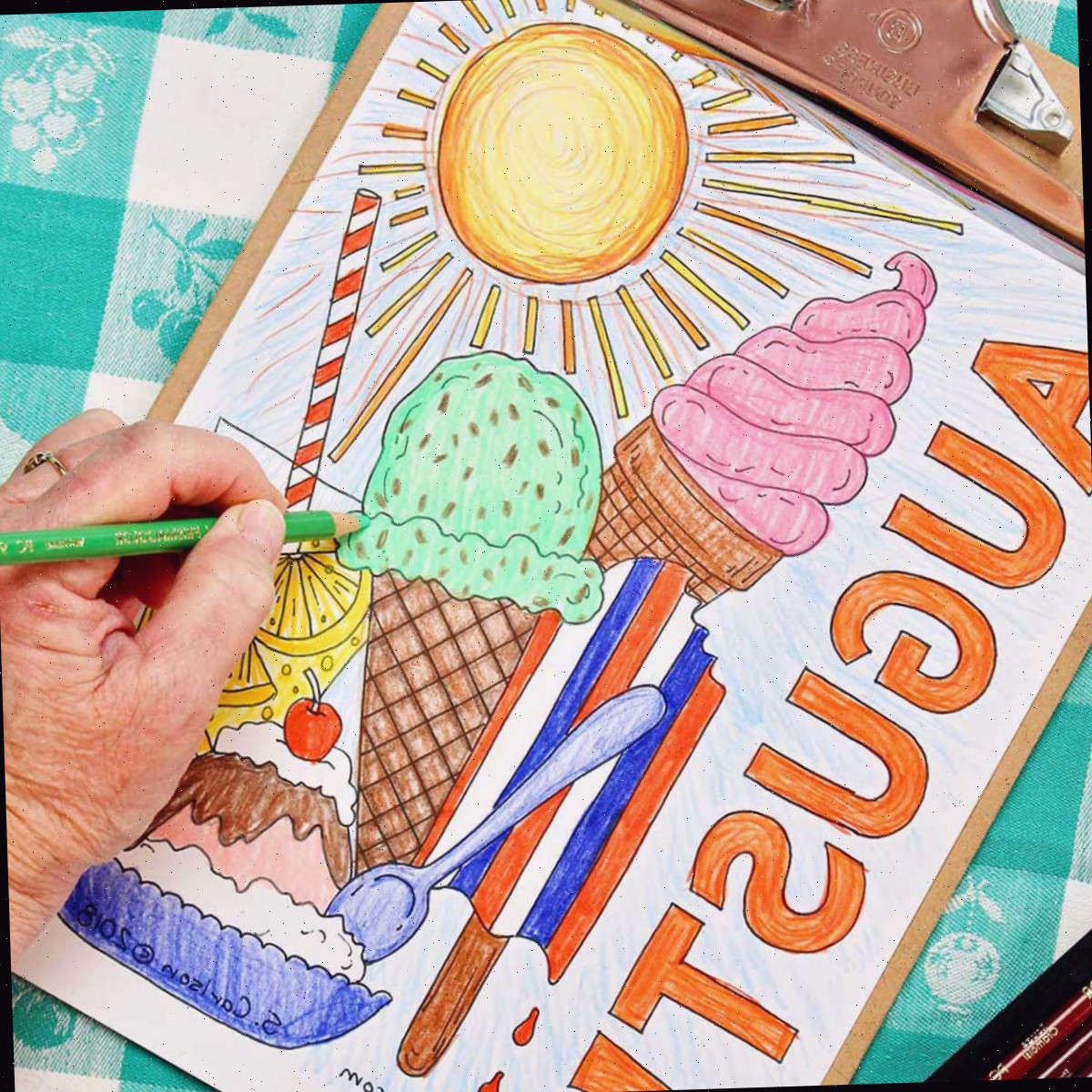Página de Colorir Cone de Sorvete Impressão