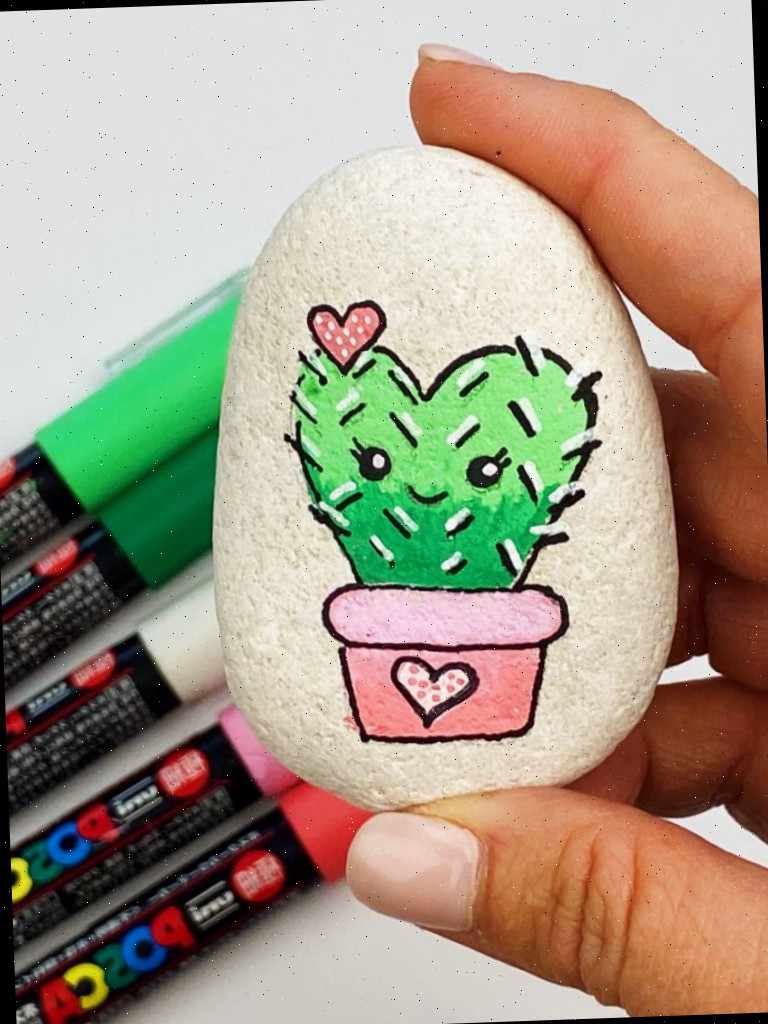 Cacto Pintado para o Dia dos Namorados