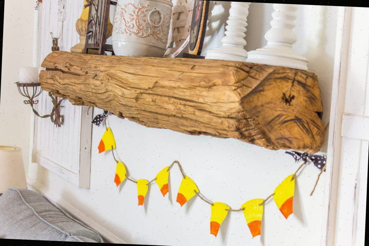 Fácil Banner de Candy Corn (com um prato de papel!)
