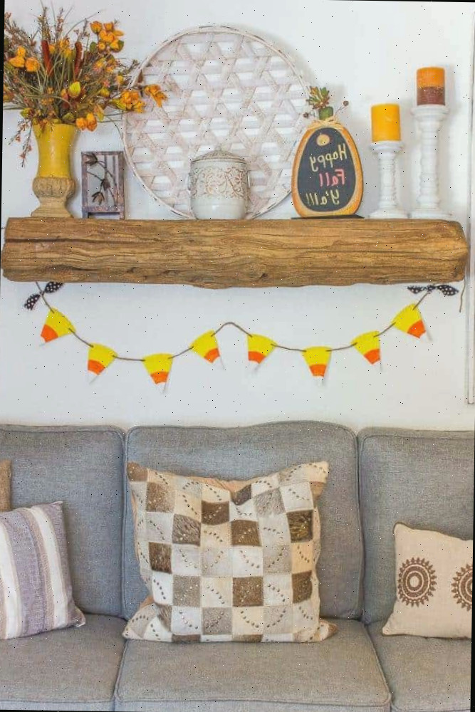 banner de candy corn utilizando um prato de papel