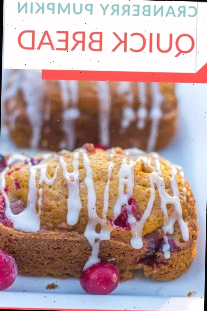 Pão rápido de abóbora com cranberry