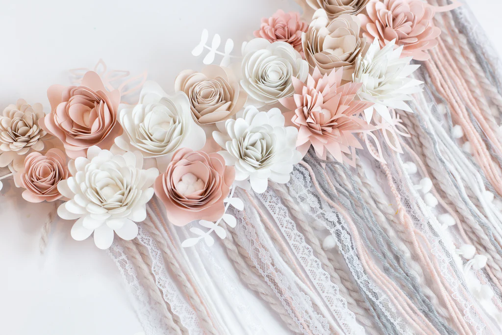 Guirlanda de flores de papel Boho