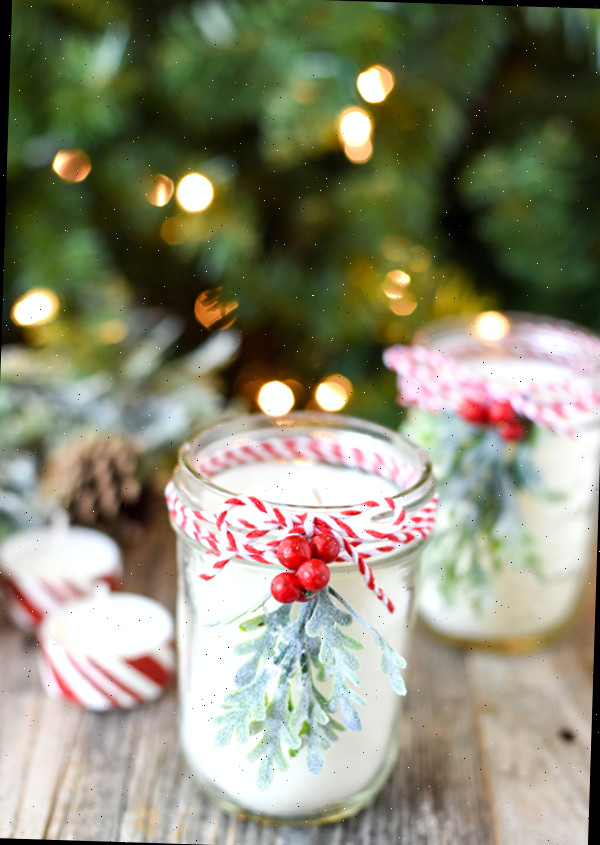 Velas de jarra de conservas de Natal