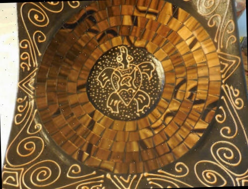 Prato de mosaico de tartaruga.