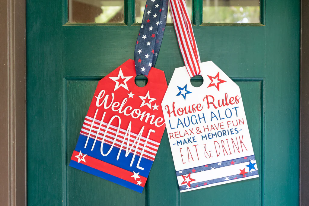Etiquetas de porta americanas DIY
