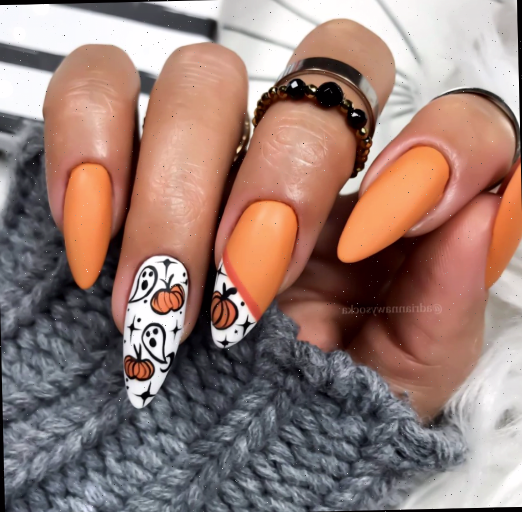 Design de Unhas com Acento de Halloween