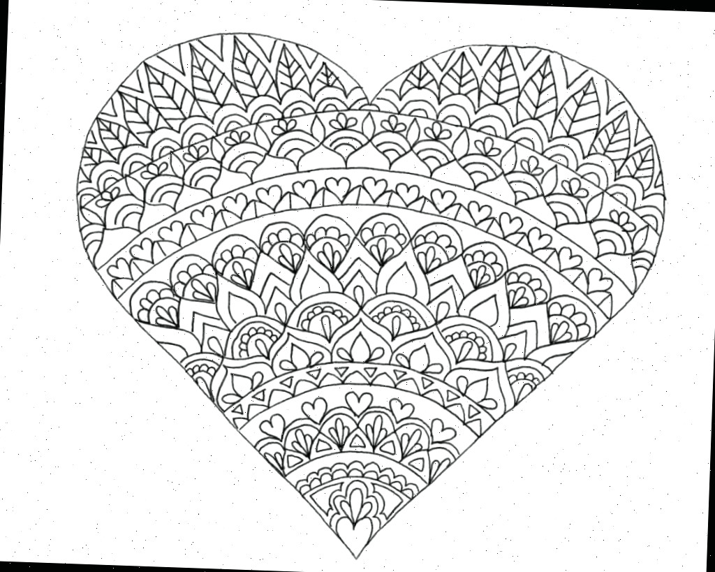 Página para Colorir Coração Design Mandala