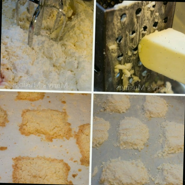 Um close da comida, com biscoito e amanteigado