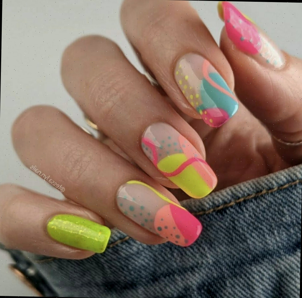 Unhas abstratas de verão