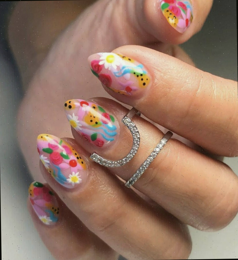 Unhas de flores