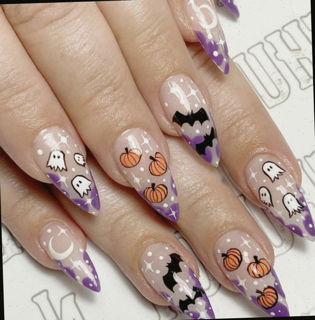 Manicure de Halloween estilo estilete