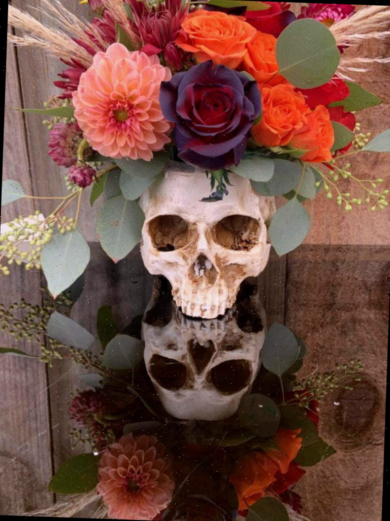 Centro de Mesa de Crânio para Halloween