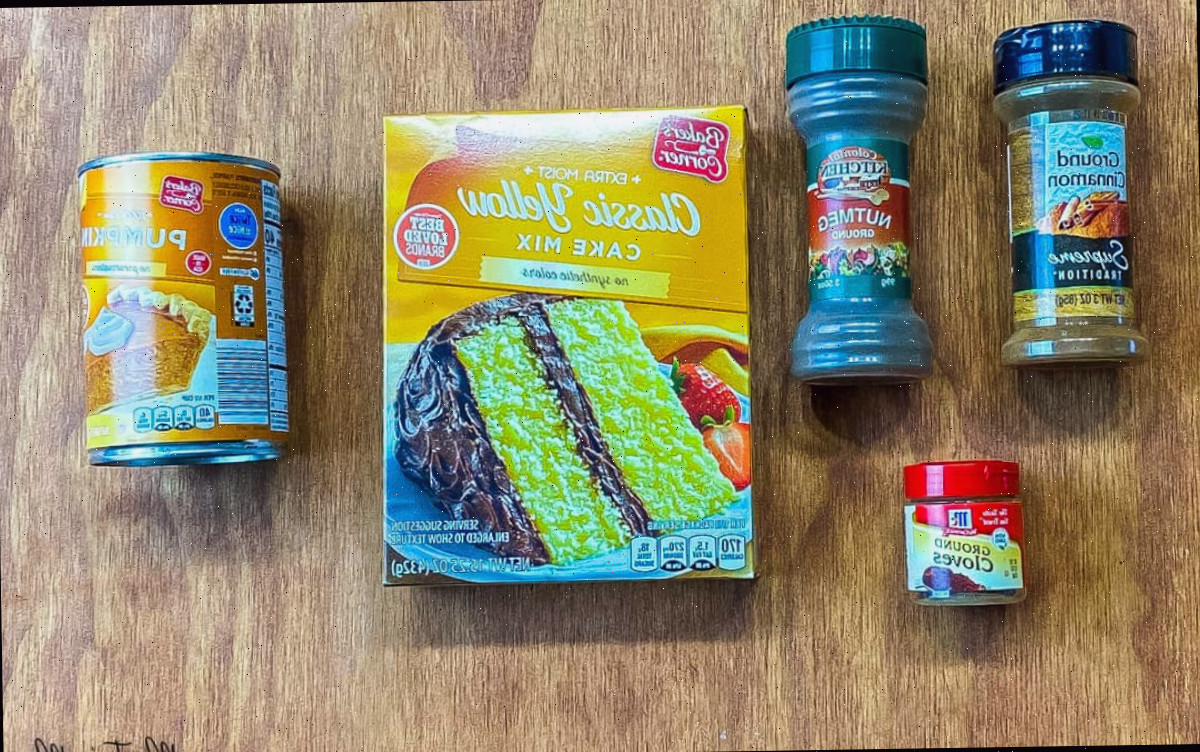 Ingredientes para muffins fáceis de abóbora