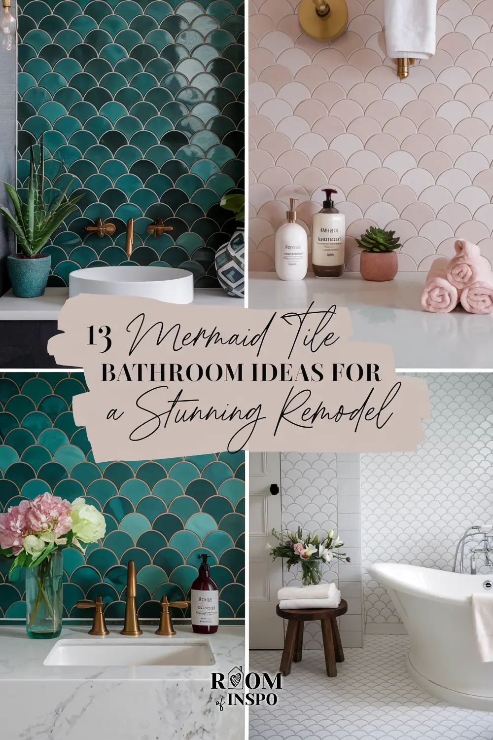 Um pin do Pinterest para o post 'Azulejos de sereia para o banheiro'.