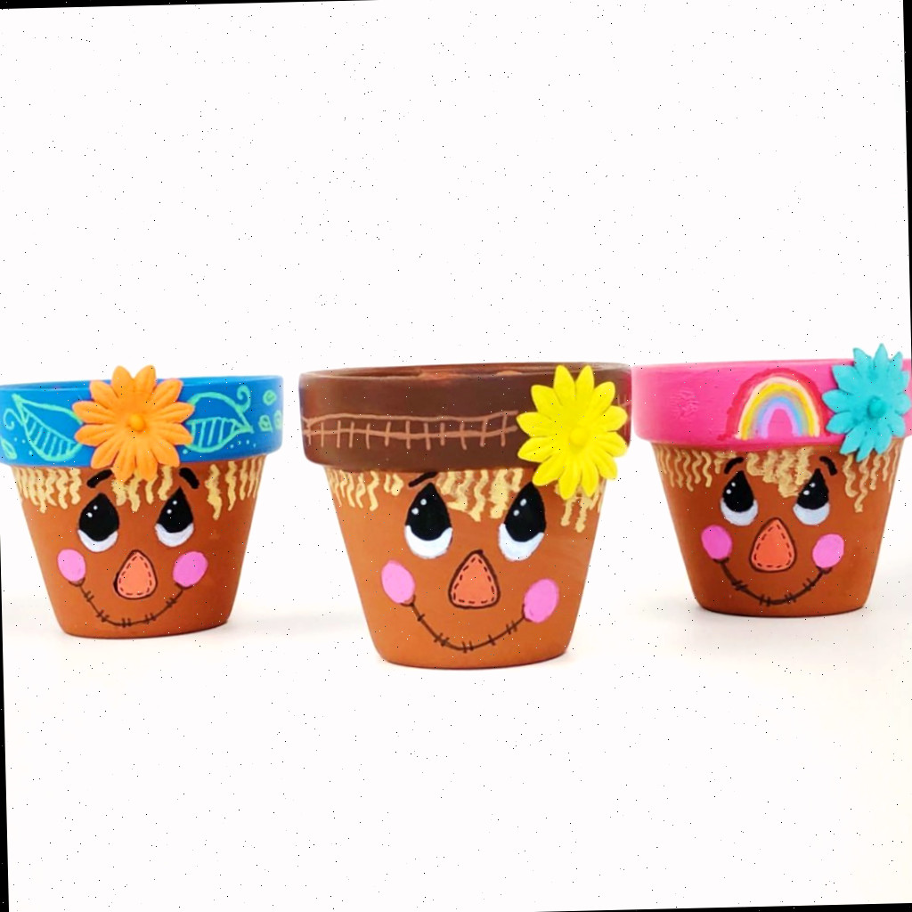 Artesanato de Vaso de Espantalho