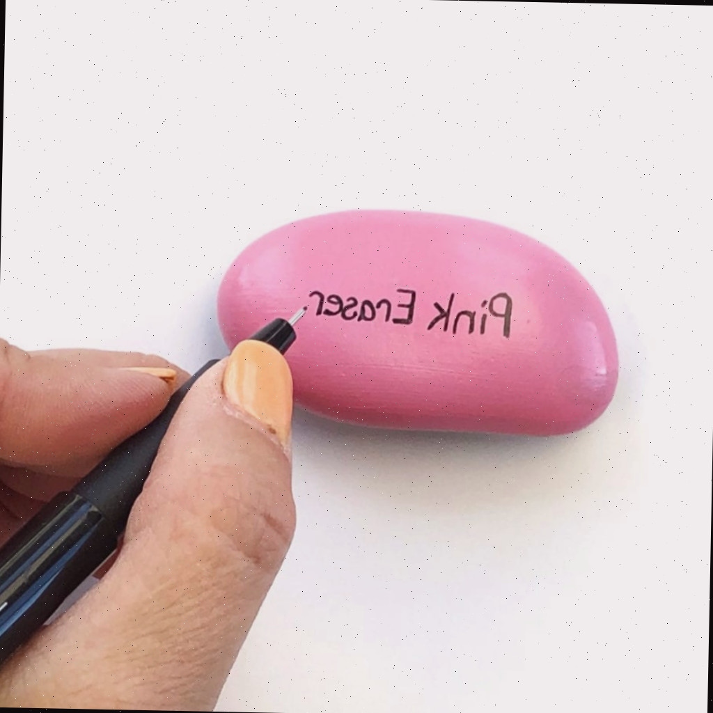 Fazendo uma pedra pintada de borracha rosa