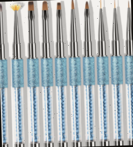 Pincéis para Aplicação de Arte das Unhas Kolinsky 10 peças com Tampas