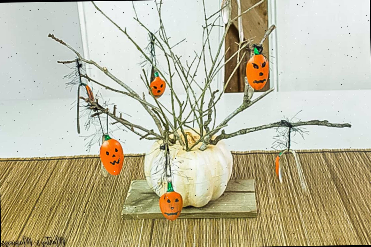 Arranjo de Halloween com Colheres Assustadoras