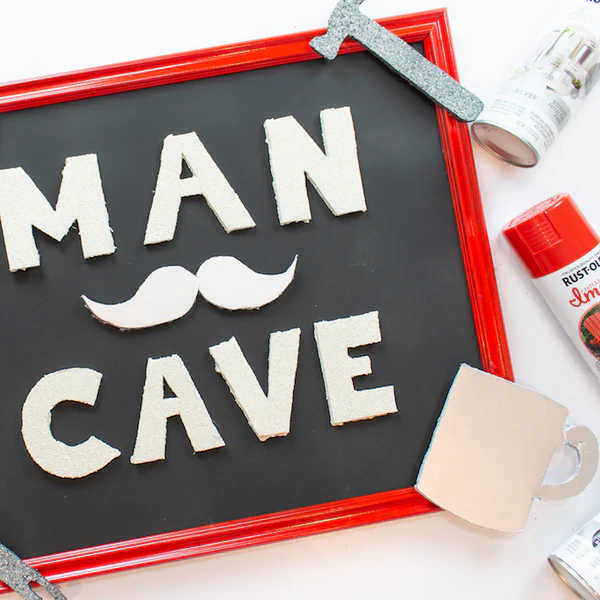 Placa DIY para o Dia dos Pais em um Man Cave