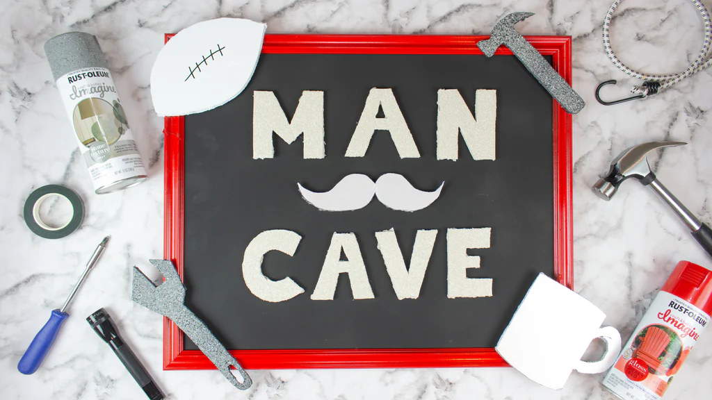 Placa DIY para o Dia dos Pais em um Man Cave