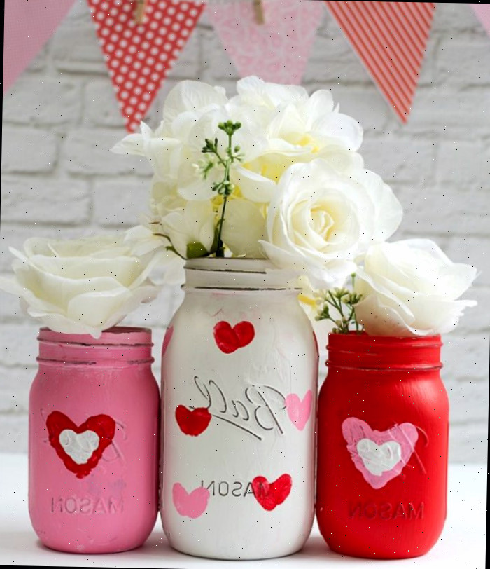 Frascos Mason decorados para o Dia dos Namorados
