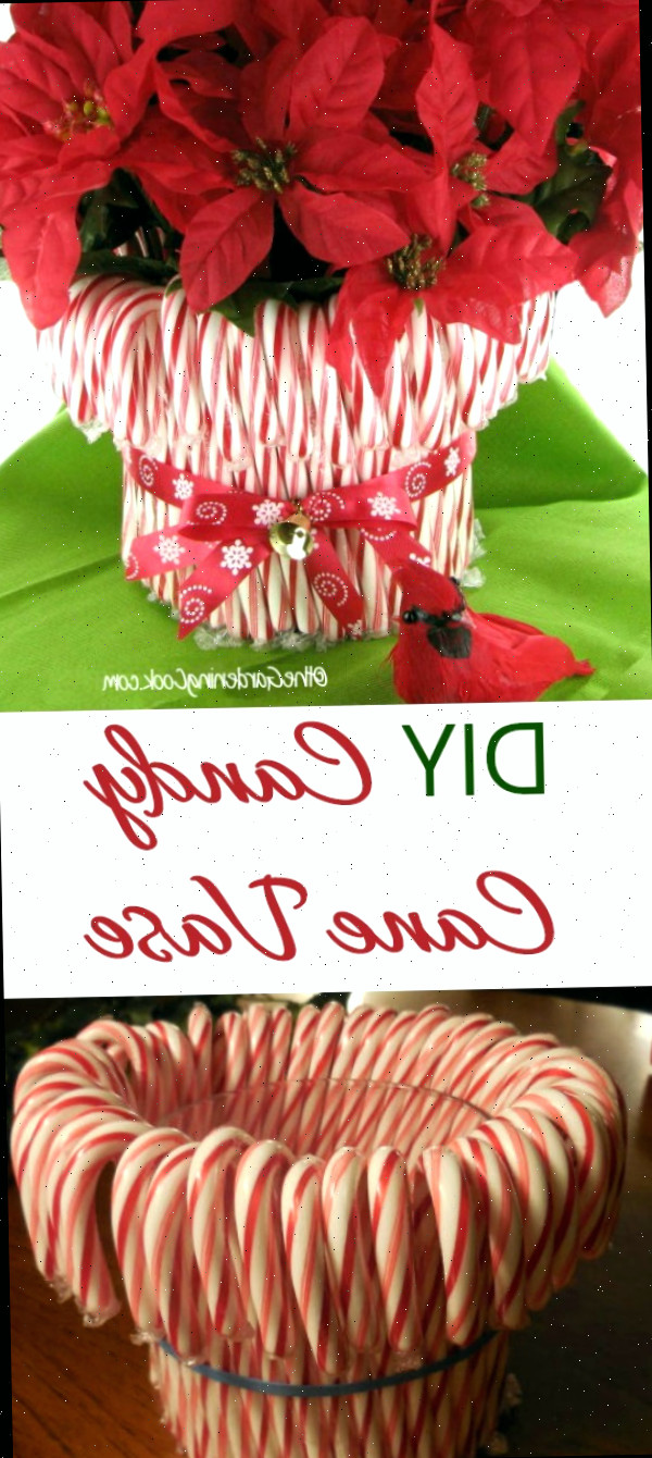 Crie um vaso de Natal DIY utilizando pirulitos em espiral