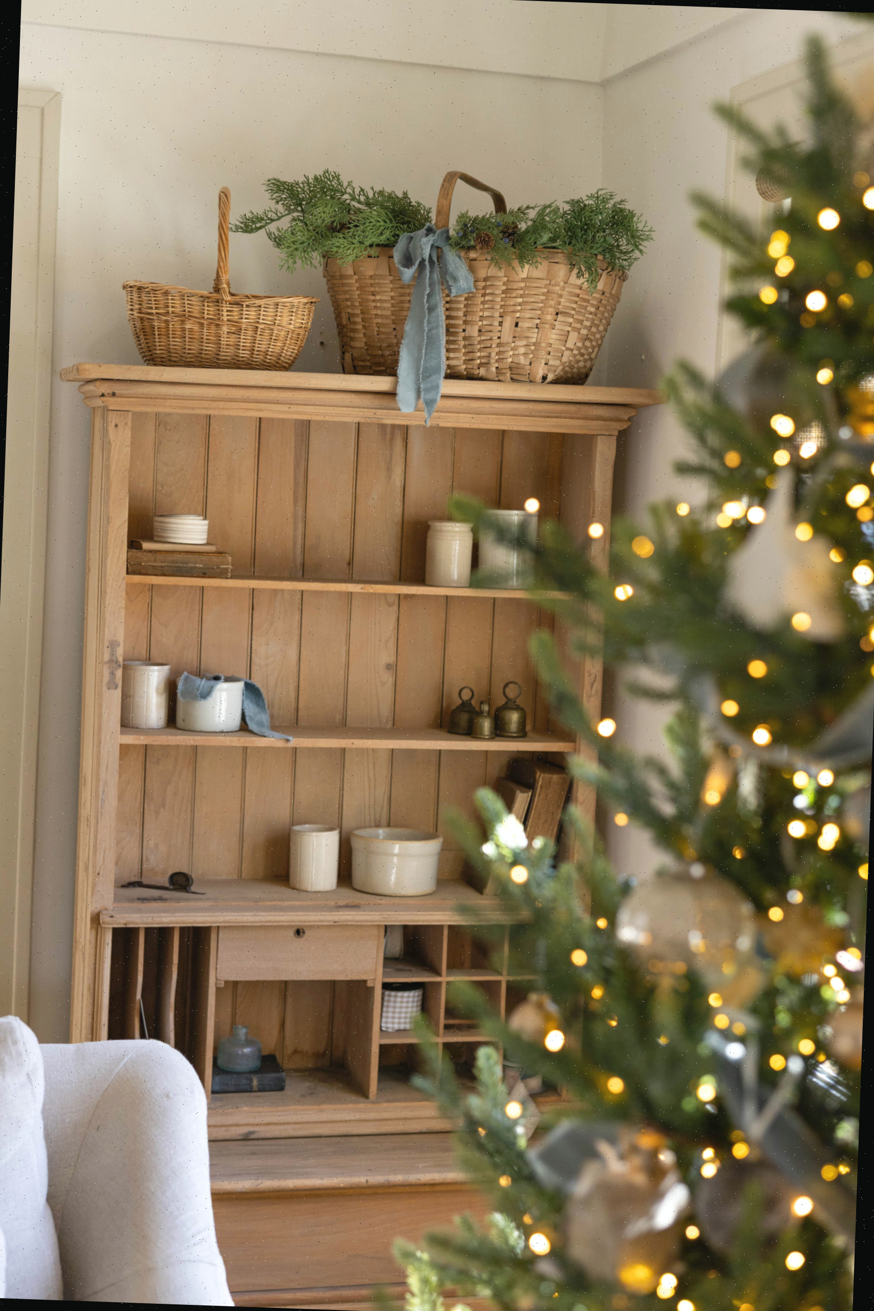 Decoração na prateleira de Natal