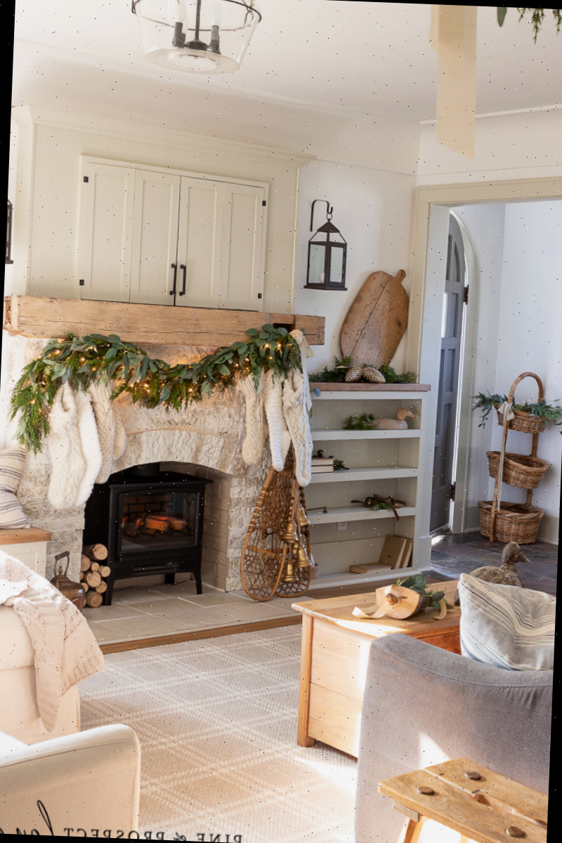Lareira da Sala de Estar no Estilo Cottage