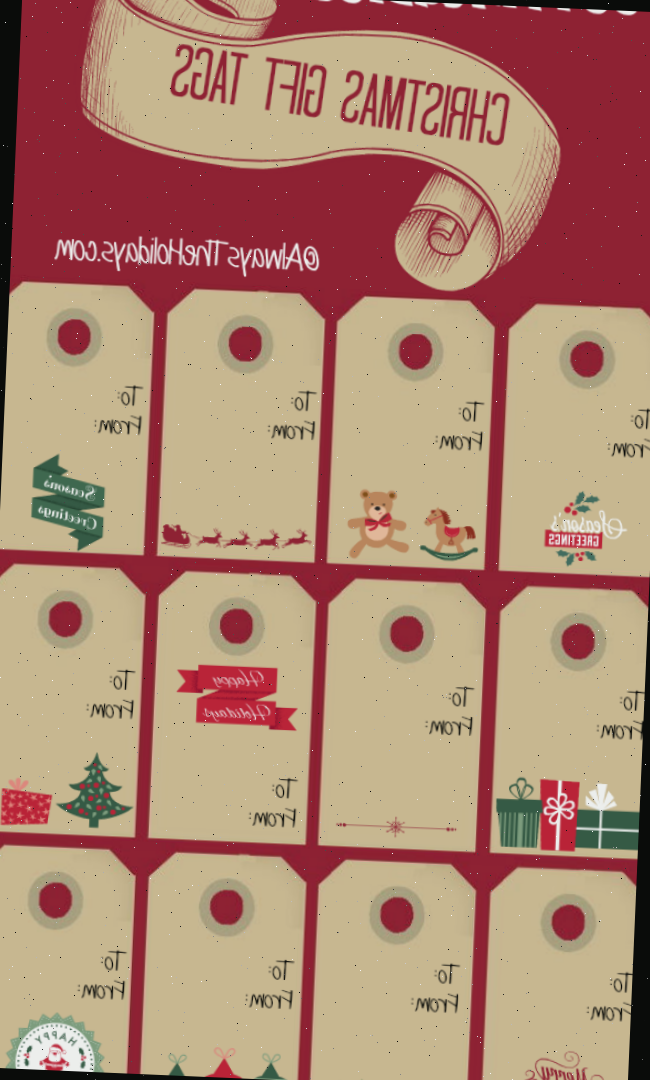 Etiquetas de Natal imprimíveis para o saco de garrafa de vinho em golpe.