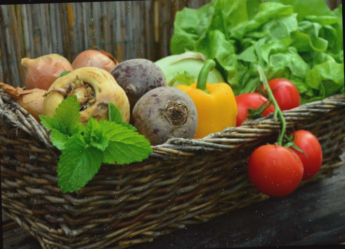 Cesta de vegetais frescos