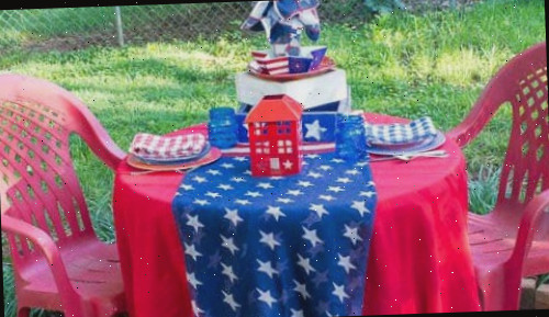 Mesa Patriótica Fácil em Vermelho, Branco e Azul para o 4 de Julho