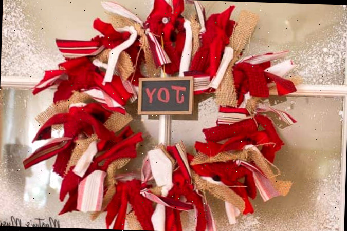 Guirlanda de retalhos de Natal DIY