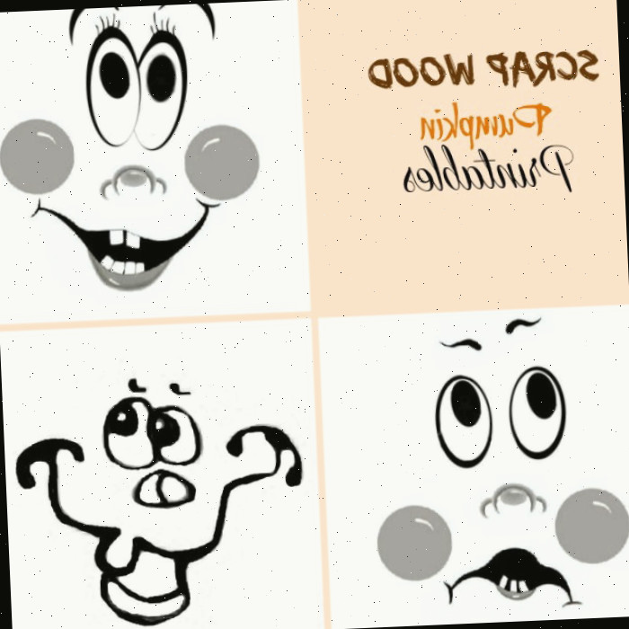 Modelo de rosto de abóbora com as palavras Scrap wood pumpkin printables