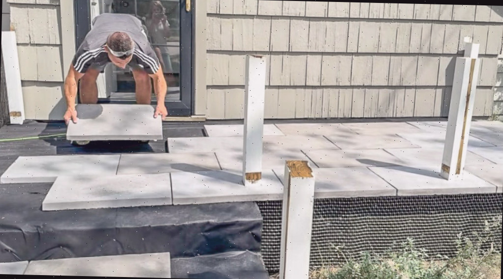 Assentamento de paver de pedra