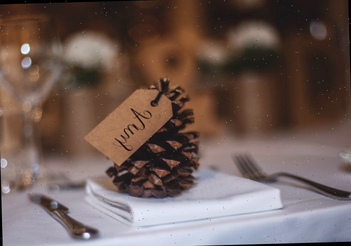 pine cone name card Cartão de nome para o Dia de Ação de Graças