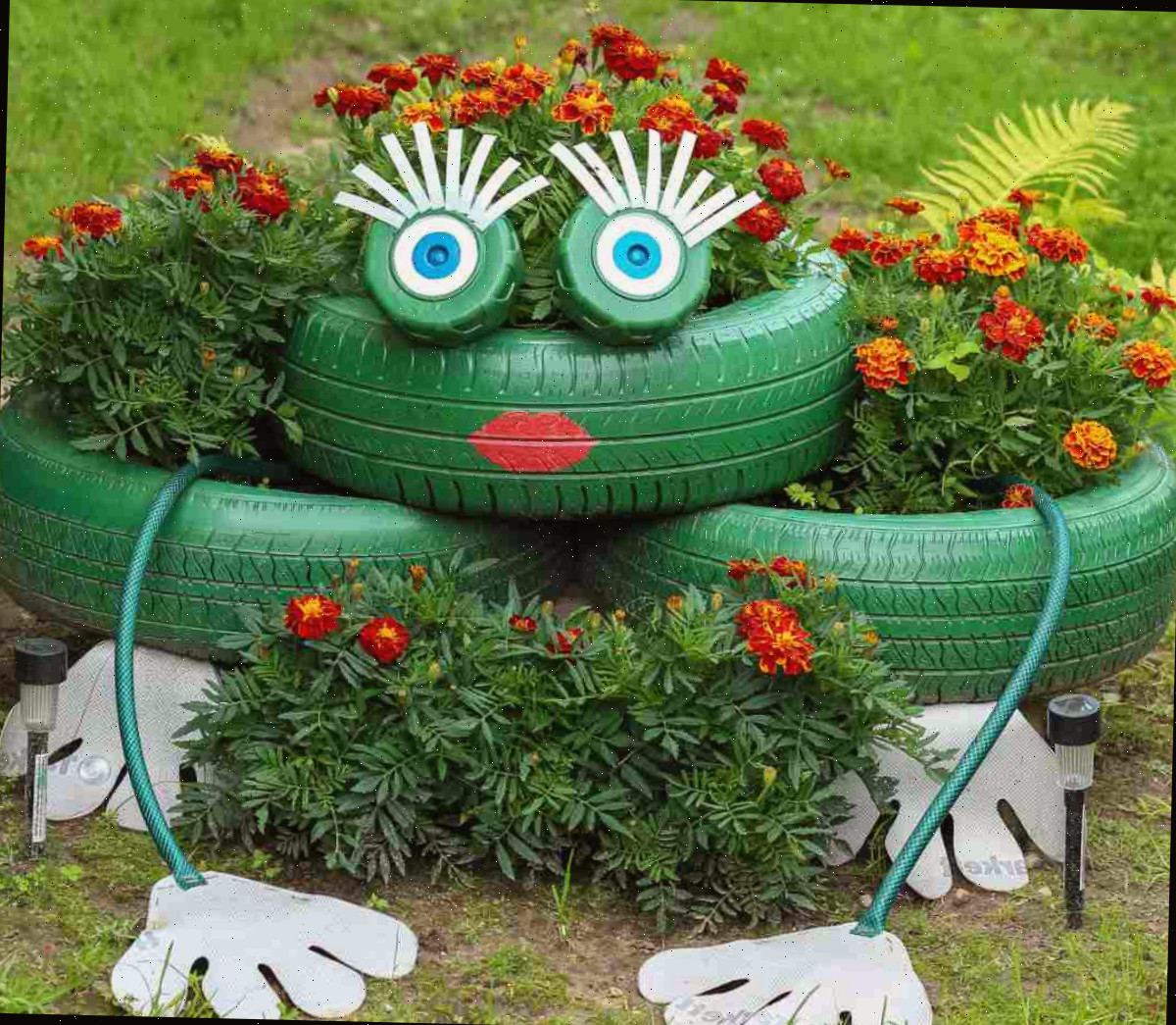 Plantador de sapos de pneus