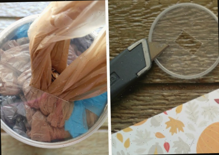 Realize um corte para as sacolas serem retiradas.