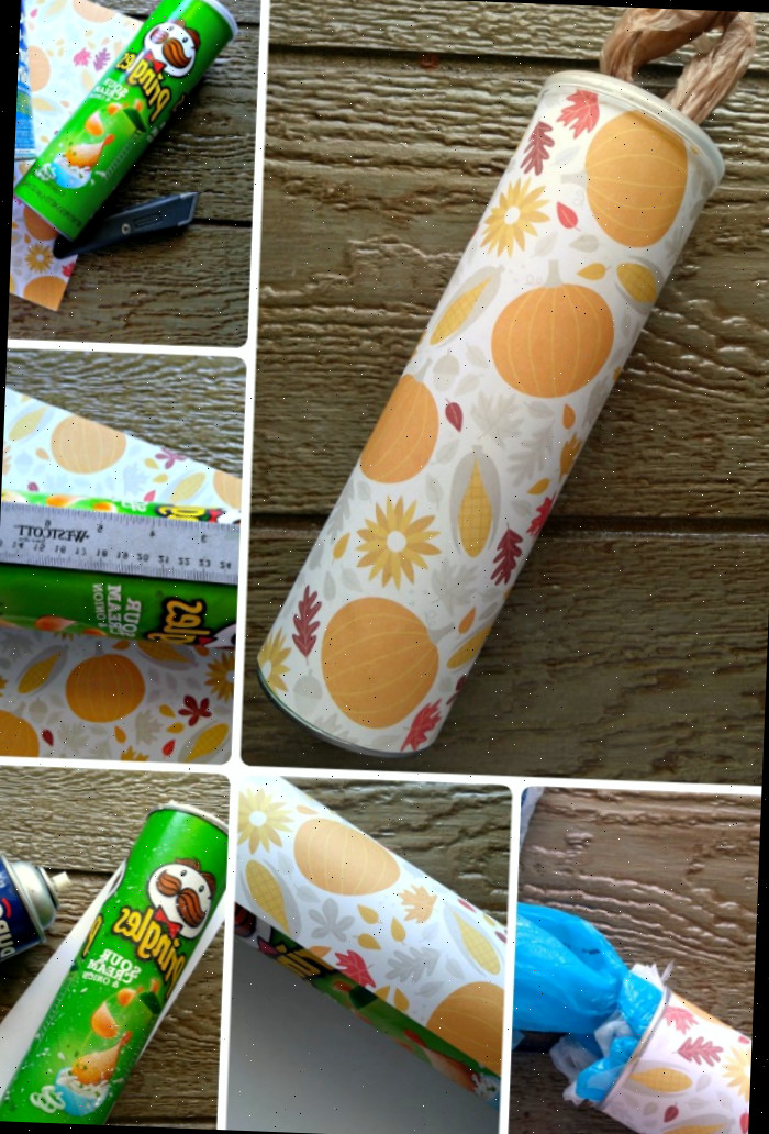 Colagem do dispensador de sacolas de compras