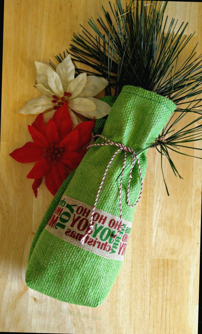 saco de garrafa de vinho em burlap DIY