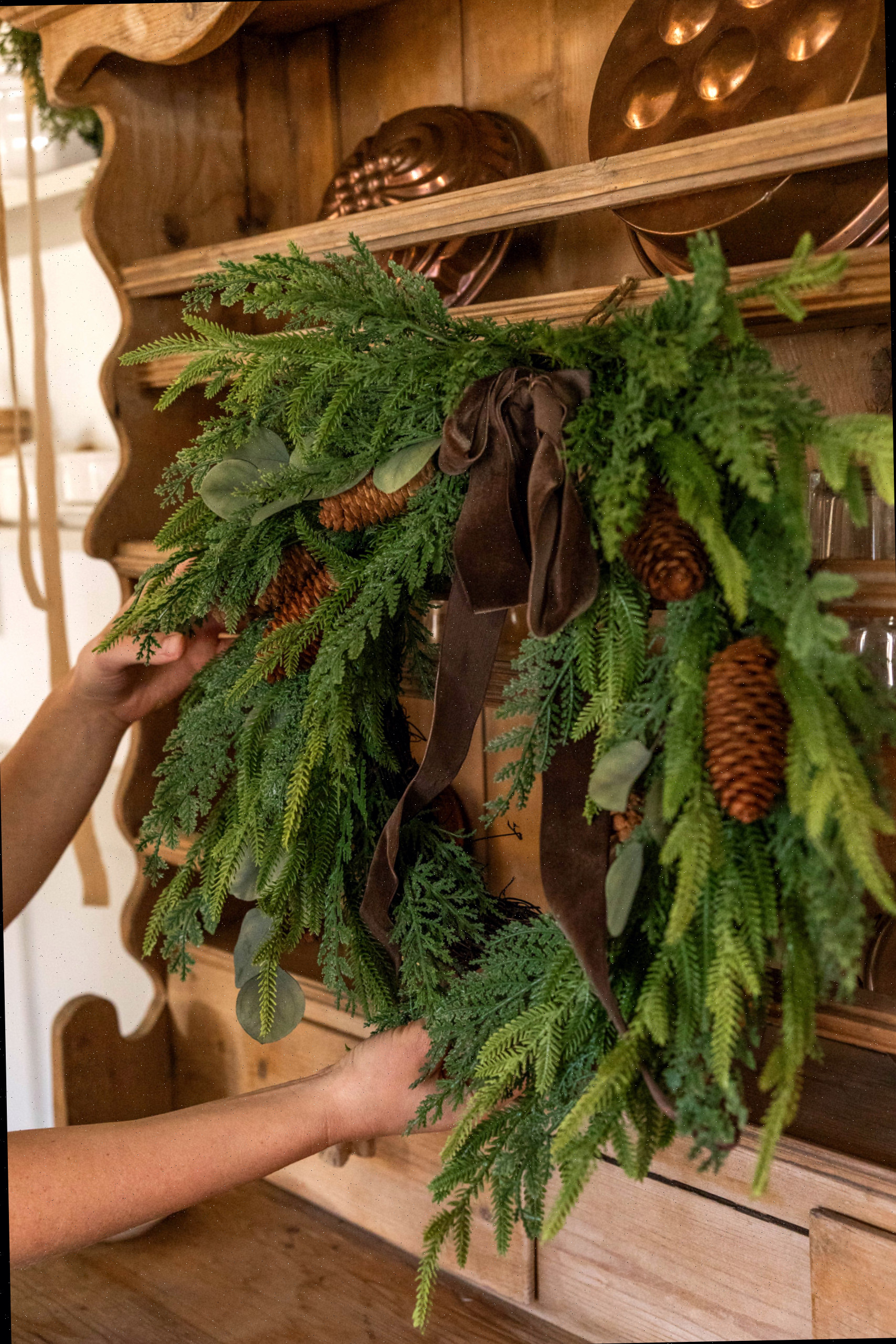 Folhagens naturais para um Natal retrô